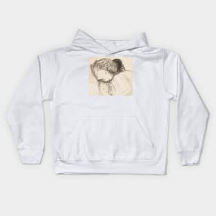 Found - Study for the Head of the Girl by Dante Gabriel Rossetti Kids Hoodie